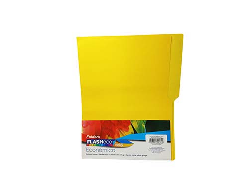 FOLDER FLASHFILE BITONO AMARILLO T/C PAQ. DE 50 UND EN BOLSA 135G